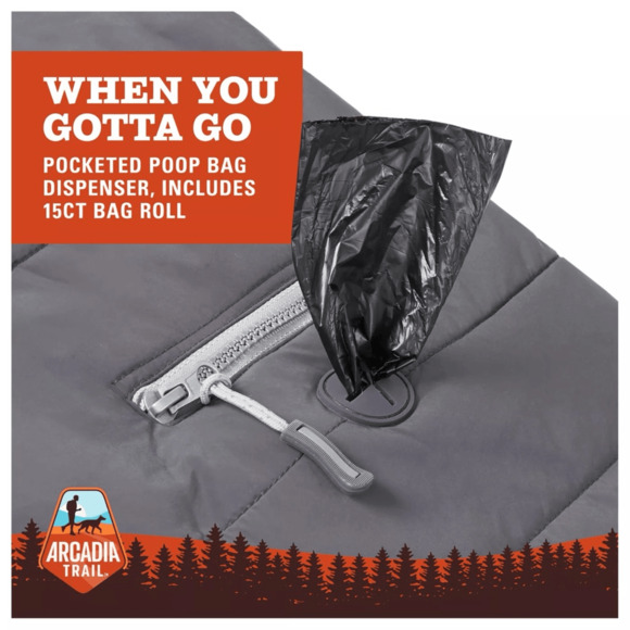 Arcadia Trail Gray Chrome Ultra Reflective Dog‎ Jacket Sherpa Lined Size Medium - Picture 5 of 5